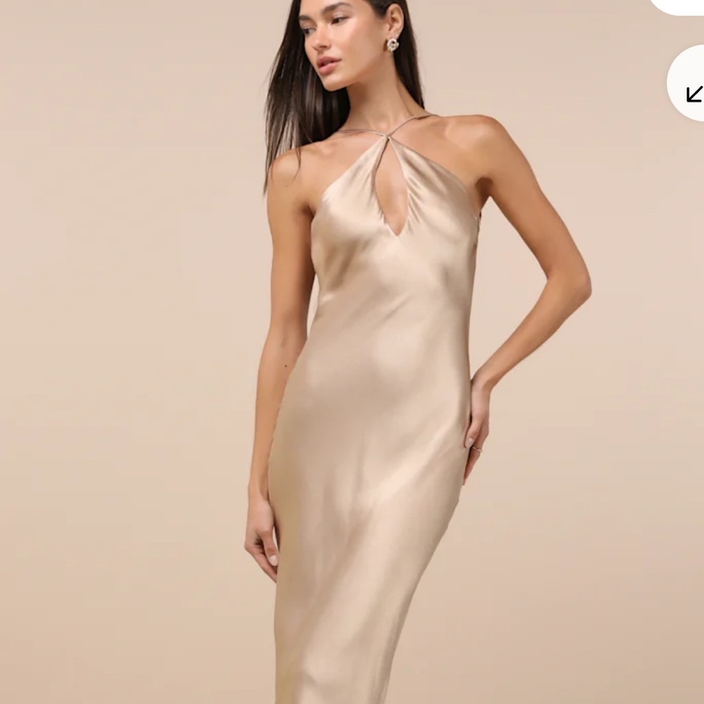 Lulus Cream Halter Dress